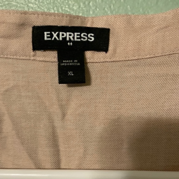 Express Light Beige Casual Shirt - Picture 2 of 4